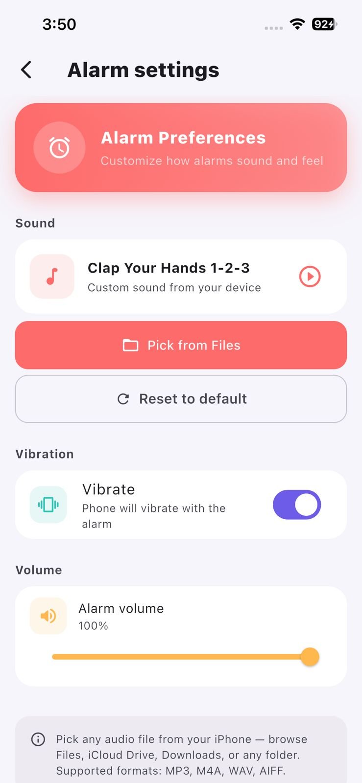 Alarm Settings