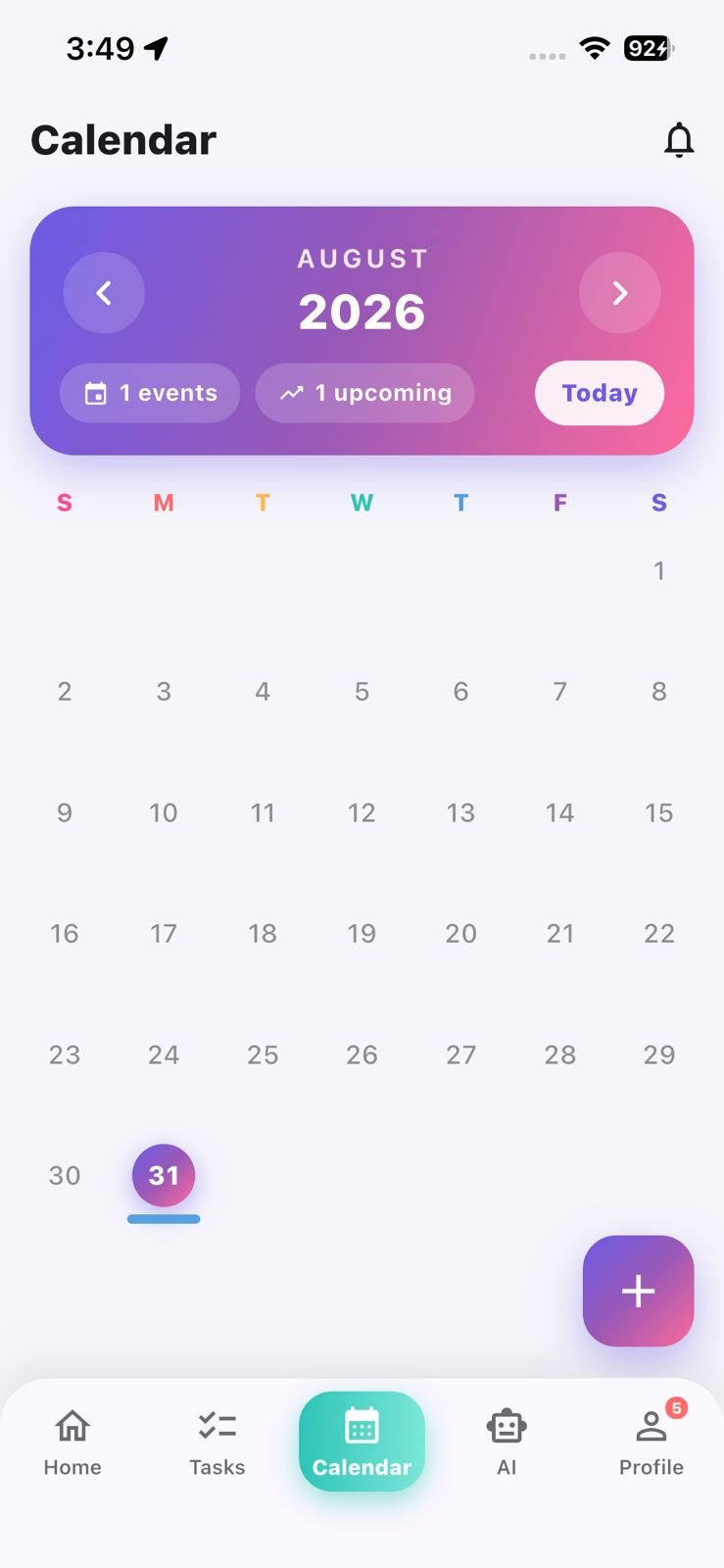 Calendar Screen